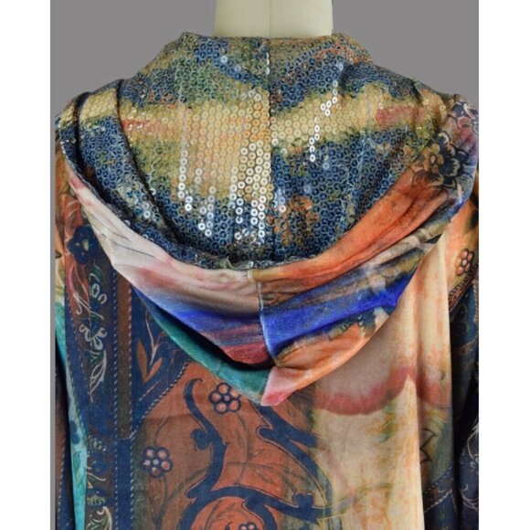 KAKTUS VINTAGE Y2K TIE DYE VELOUR ZIP HOODIE JACKET - Picture 6 of 9